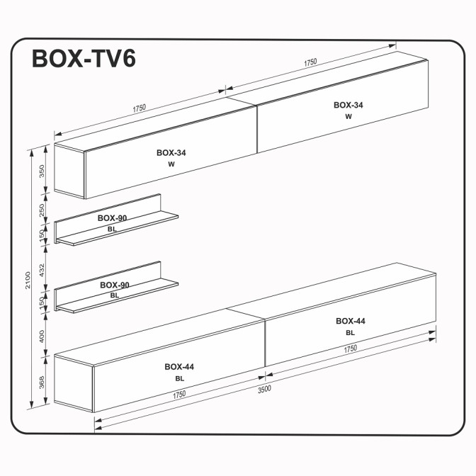 Комплект у вітальню BOX TV6 MiroMark