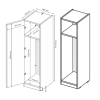 Шкаф 1Дв без зеркала Меги / Megy Глянец Шиншила Серая MiroMark MG-21-GG