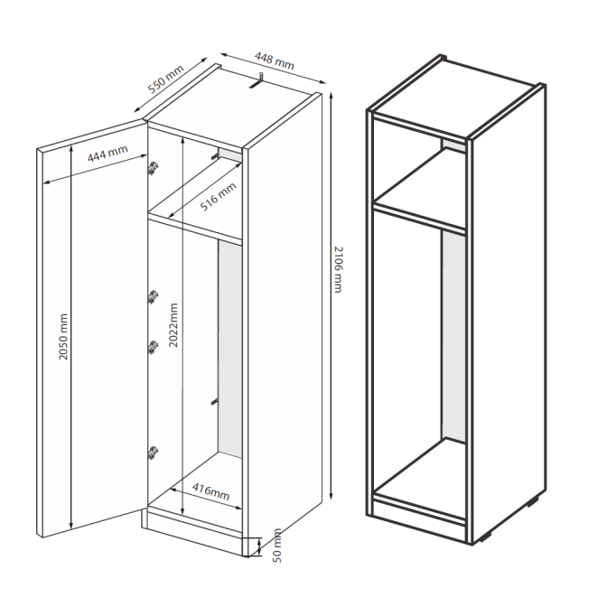 Шкаф 1Дв без зеркала Меги / Megy Глянец Шиншила Серая MiroMark MG-21-GG