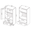 Шкаф 2Дв 2Ящ без зеркала Меги / Megy Глянец Шиншила Серая MiroMark MG-12-GG