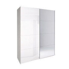 Шафа-купе з дзеркалом 1,5x2,1 Белла / Bella Глянець Білий MiroMark BL-17-WB