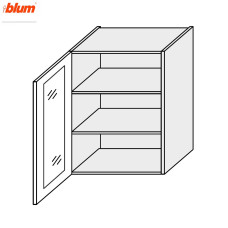 Кухонная секция Мери верхняя 60В/720 1дв Витрина Pro Blum MR-473W/9003gl MiroMark