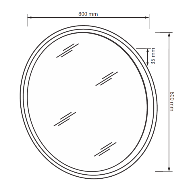 Дзеркало 800*800 Меги / Megy MiroMark MG-82-GG