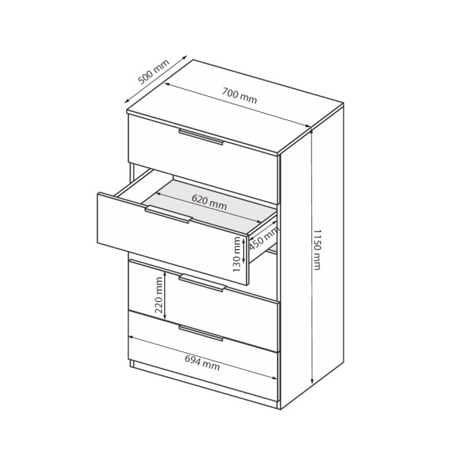 Комод 5Ящ Лори / Lory Глянец Кашемир MiroMark LR-65-GC Комод 5Ящ Лори / Lory Глянец Кашемир MiroMark LR-65-GC