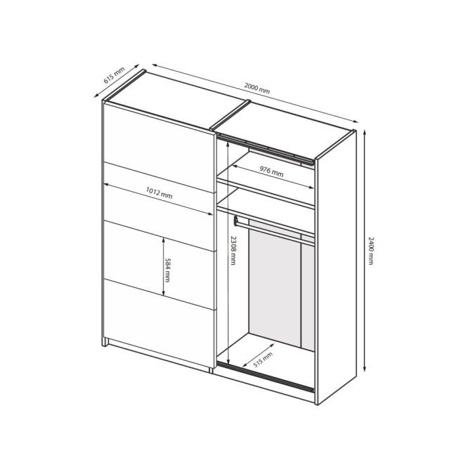 Шафа-купе із дзеркалом 2,0х2,4 Лорі / Lory Глянець Кашемір MiroMark LR-86-GC Шафа-купе із дзеркалом 2,0х2,4 Лорі / Lory Глянець Кашемір MiroMark LR-86-GC