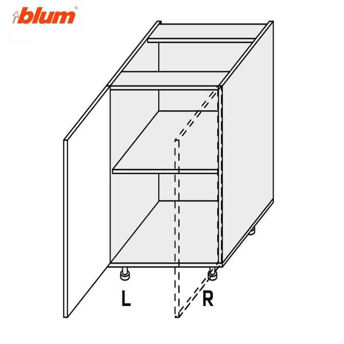 Кухонна секція нижня Міленіум 30Н/820 1дв Pro Blum Ліва ML-033W/9003L MiroMark