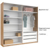 Шафа-купе з дзеркалом 2,5x2,1 Белла / Bella Глянець Білий MiroMark BL-16-WB