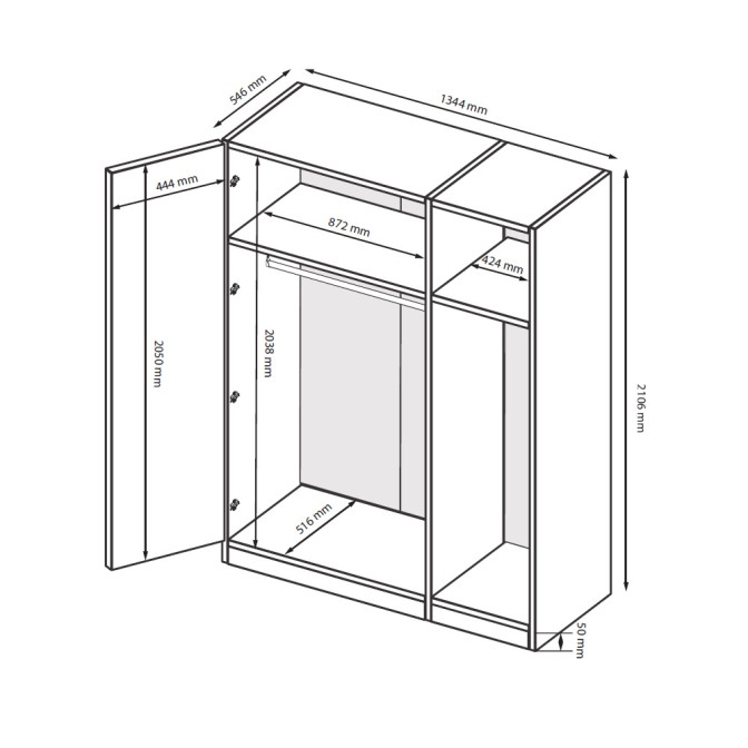 Шафа 3Дв Лорі / Lory Глянець Кашемір MiroMark LR-23-GC Шафа 3Дв Лорі / Lory Глянець Кашемір MiroMark LR-23-GC