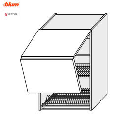Кухонна секція Міленіум верхня 60ВС/900 2дв Сушка Aventos Pro Blum  +  Rejs ML-574W/9003 MiroMark