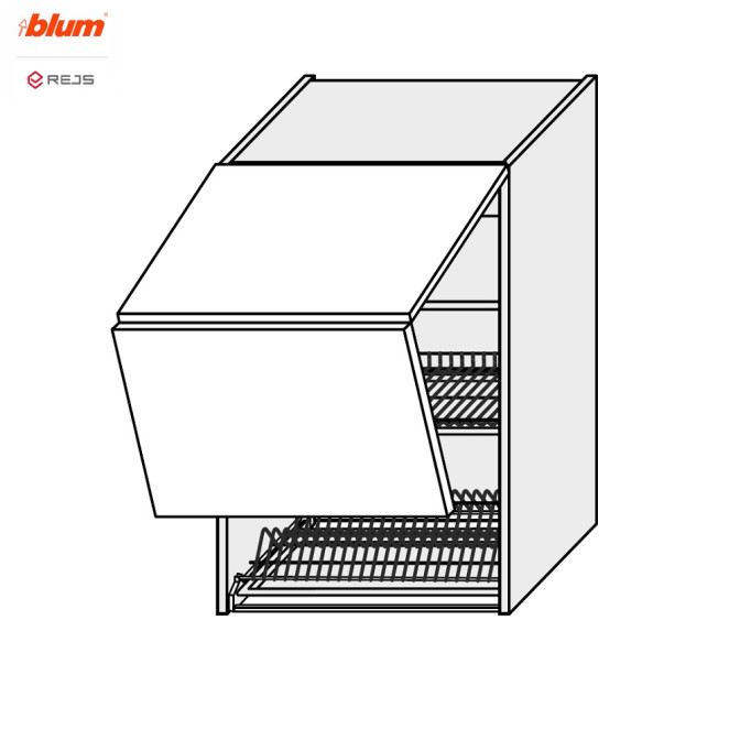 Кухонная секция Миллениум верхняя 60ВС/900 2дв Сушка Aventos Pro Blum  +  Rejs ML-574W/9003 MiroMark