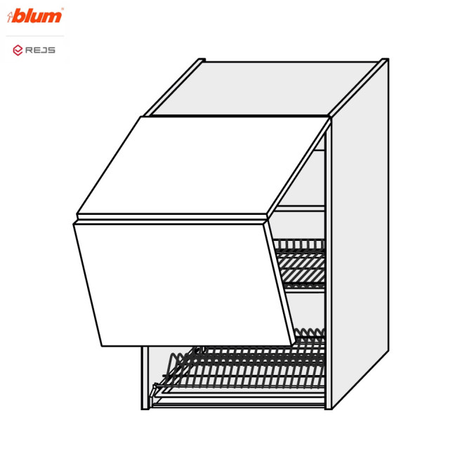 Кухонна секція Вінтаж верхня 80ВС/900 2дв Сушка Aventos Pro Blum  +  Rejs VN-588W/9003 MiroMark