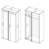 Шкаф угловой 90° Асти / Asti Глянец Белый - Дуб Крафт MiroMark AS-09-WB