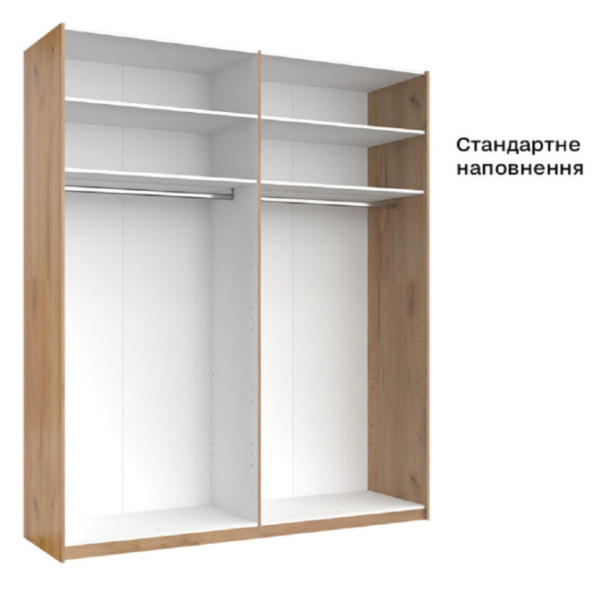 Шафа-купе без дзеркала 2,0*2,4 Асті / Asti Глянець Білий - Дуб Крафт MiroMark AS-89-WB