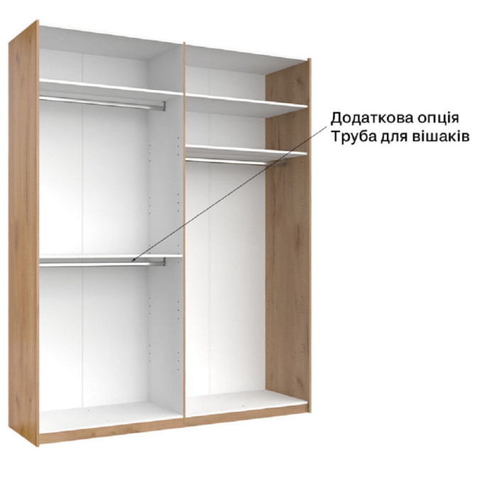 Шафа-купе без дзеркала 2,0*2,4 Асті / Asti Глянець Білий - Дуб Крафт MiroMark AS-89-WB