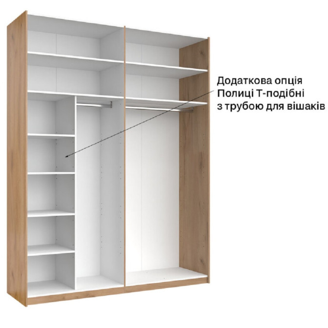Шафа-купе без дзеркала 2,0*2,4 Асті / Asti Глянець Білий - Дуб Крафт MiroMark AS-89-WB