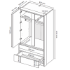 Шкаф 2Дв 2Ящ Тибо / Tibo Супер Мат Белый MiroMark TB-12-WM