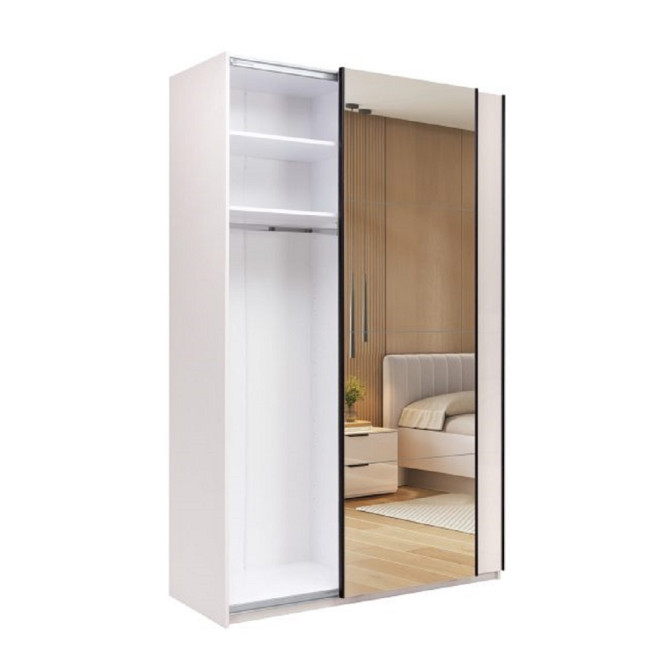 Шафа-купе із дзеркалом 1,5х2,4 Лорі / Lory Глянець Кашемір MiroMark LR-84-GC Шафа-купе із дзеркалом 1,5х2,4 Лорі / Lory Глянець Кашемір MiroMark LR-84-GC