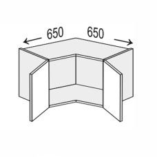 Кухонна секція Глорі верхня кут 90° 650х650/450 2дв GL-390W/01 MiroMark
