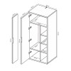 Шафа 2Дв із дзеркалом Асті / Asti Глянець Білий - Дуб Крафт MiroMark AS-113-WB
