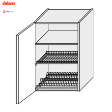 Кухонная секция Мери верхняя 60ВС/900 1дв Сушка Pro Blum  +  Rejs MR-579W/9003gl MiroMark