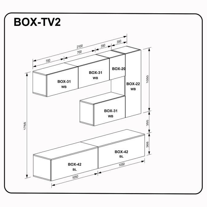 Комплект у вітальню BOX TV2 MiroMark