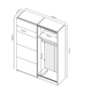 Шкаф-купе с зеркалом 1,5х2,1Дони / Doni Графит MiroMark DN-15-GT
