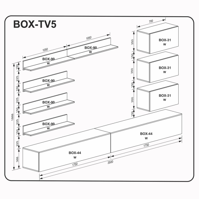 Комплект у вітальню BOX TV5 MiroMark