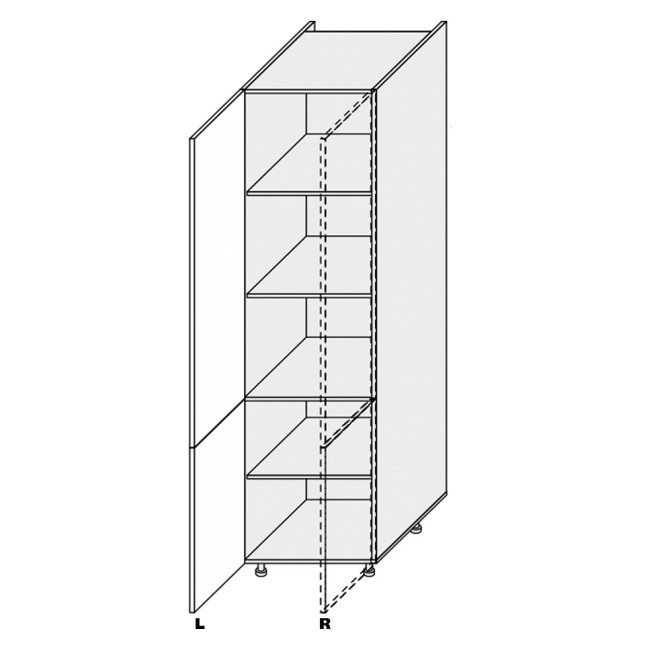 Кухонная секция Пенал Миллениум 60П/2140 Левая ML-760W/9003L MiroMark