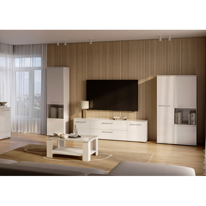 Тумба ТВ 1,5м Фемели / Family Глянец Белый MiroMark FM-150-WB