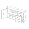 Комод 2Дв 3Ящ Фемели / Family Глянец Белый MiroMark FM-62-WB