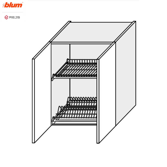 Кухонна секція Валенсія верхня 80ВС/720 2дв Сушка Pro Blum  +  Rejs VL-484W/9003 MiroMark