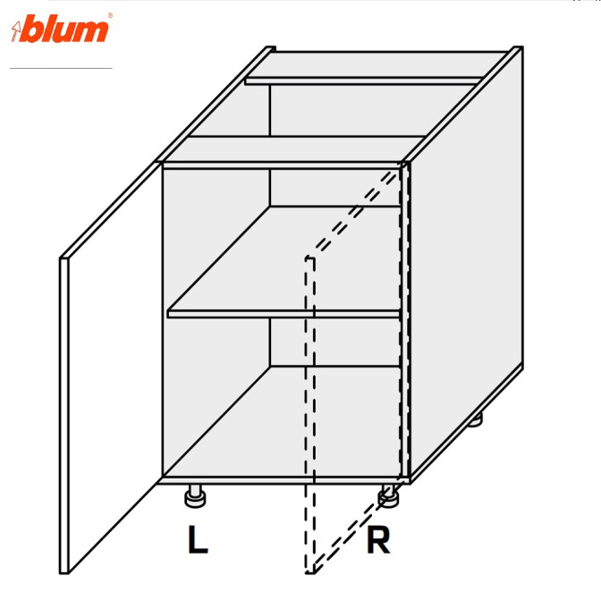 Кухонна секція нижня Міленіум 45Н/820 1дв Pro Blum Права ML-046W/9003R MiroMark