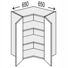 Кухонна секція Глорі верхня кут 90° 650х650/720 2дв GL-492W/01 MiroMark