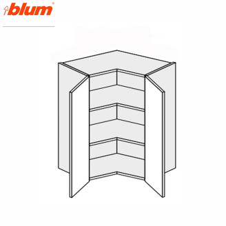 Кухонна секція Міленіум верхня Кут В 90° 650х650/720 2дв Pro Blum ML-494W/9003 MiroMark