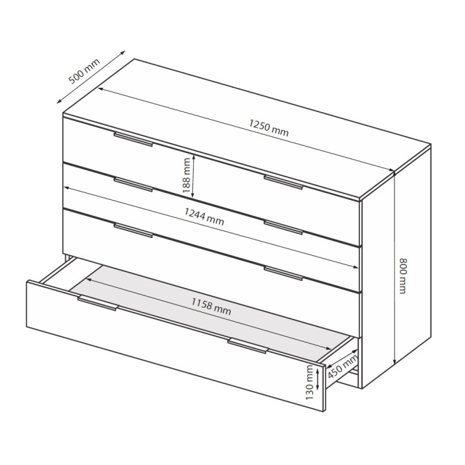 Комод 4Ящ Лори / Lory Глянец Кашемир MiroMark LR-64-GC Комод 4Ящ Лори / Lory Глянец Кашемир MiroMark LR-64-GC