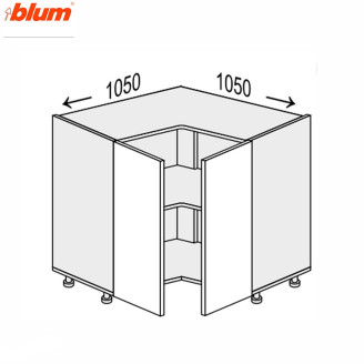 Кухонна секція нижня Міленіум Кут Н 90° 1050х1050/820 2дв Pro Blum ML-097W/9003 MiroMark