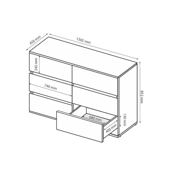 Комод 6Ящ Лилу / Lily Глянец Кашемир MiroMark LY-66-GC