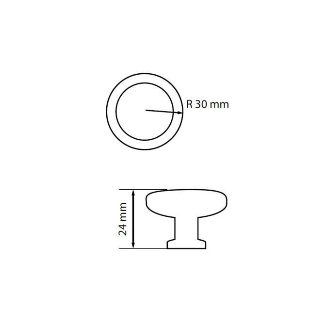 Ручка металева кругла 36мм HL-07-BL MiroMark