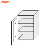 Кухонная секция Мери верхняя 40В/900 1дв Витрина Pro Blum MR-545W/9003gl MiroMark