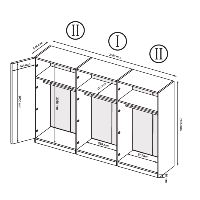 Шкаф Фемели 6Дв без зеркала MiroMark купить
