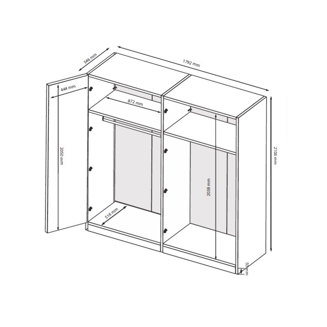 Шафа 4Дв із дзеркалом Лорі / Lory Глянець Кашемір MiroMark LR-14-GC Шафа 4Дв із дзеркалом Лорі / Lory Глянець Кашемір MiroMark LR-14-GC