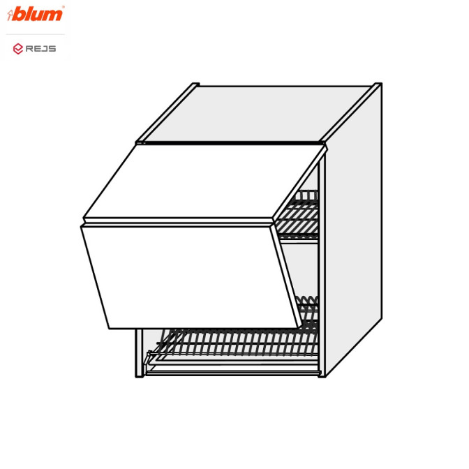 Кухонна секція Валенсія верхня 60ВС/720 2дв Сушка Aventos Pro Blum  +  Rejs VL-474W/9003 MiroMark