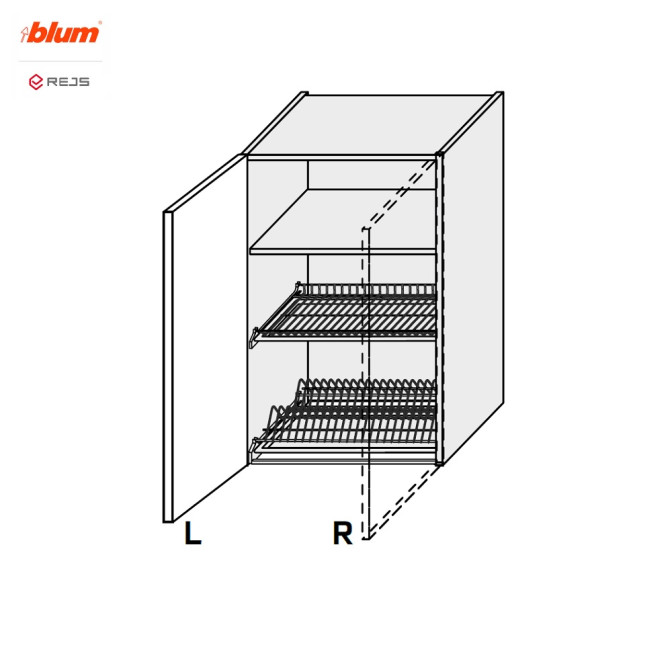Кухонна секція Міленіум WG верхня 60ВС/900 1дв Сушка Pro Blum  +  Rejs Права ML-579W/01R MiroMark
