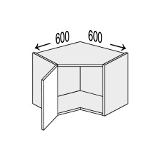 Кухонная секция Винтаж верхняя Угол В 45° 600х600/360 1дв VN-192W/9003 MiroMark