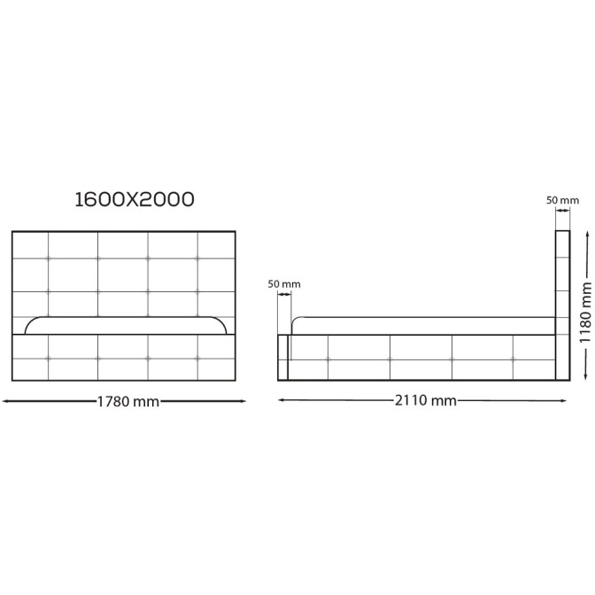 Ліжко М'яка оббивка з підйомним механізмом 1,6x2,0 Брістоль / Bristol MiroMark SF-46-BR