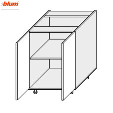Кухонная секция Мери нижняя 60Н/820 2дв Pro Blum MR-071W/9003gl MiroMark