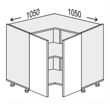 Кухонная секция Мери нижняя Угол Н 90° 1050х1050/820 2дв MR-094W/9003gl MiroMark