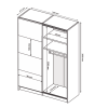 Шкаф-купе с зеркалом 1,5*2,4 Асти / Asti Глянец Белый - Дуб Крафт MiroMark AS-84-WB
