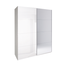 Шафа-купе з дзеркалом 2,0x2,1 Белла / Bella Глянець Білий MiroMark BL-15-WB