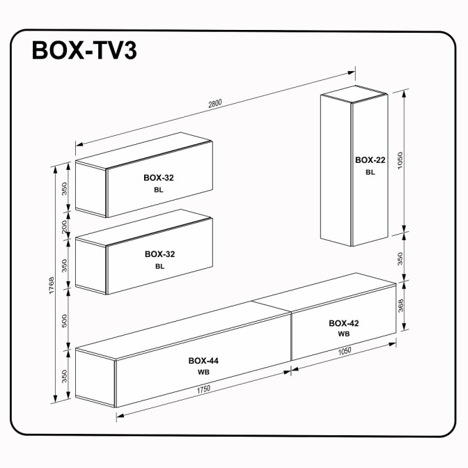 Комплект у вітальню BOX TV3 MiroMark